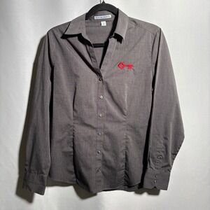 Vintage Key Bank Teller Uniform Shirt Long Sleeve Button Up Top Retro‎ Womens S